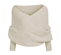 Mekta Foulard multifonction, pour femme, cape, écharpe, mode d'hiver, unisexe, chaud, crochet, écharpe tricotée, cape avec manches, beige
