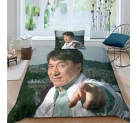 MekUk Jackie Chan 3D Parure De Lit Literie Taies d'oreiller Quilt Housse De Kung Fu Couette Enfant Single,Motif Imprimé 3D,hypoallergénique Single（135x200cm）