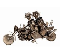 Mel-O-Design Porte-Bouteille de vin Moderne et énorme Paire sur Moto métal en Argent Hauteur 38 cm Longueur 63 cm