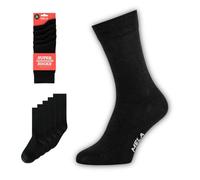 MELA - Lot de 5 paires de chaussettes basiques - Durables avec coton issu du commerce équitable - Certification GOTS et bouton vert, Noir , 39-42