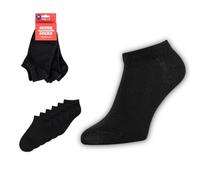 MELA - Lot de 6 paires de chaussettes de sport durables avec coton issu du commerce équitable, certification GOTS et bouton vert, Noir , 43-46 Kurz