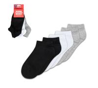 MELA - Lot de 6 paires de chaussettes de sport durables avec coton issu du commerce équitable, certification GOTS et bouton vert, Noir/blanc/gris chiné, 43-46 Kurz