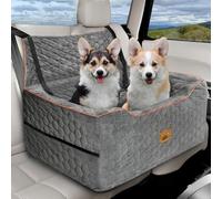 melafa365 Siège auto pour chien de taille moyenne, siège rehausseur lavable pour chiens de moins de 27,2 kg ou 2 petits chiens, siège auto multifonction pour animaux de compagnie avec coussin épais, 2
