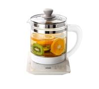 Melaide Bouilloire Électrique en Verre, 1,5 L, 800W, Multifonction pour Thé avec Minuterie 12 Heures, Blanc