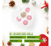 melairo 20 PièCes SéRies en Forme de Coeur Boules de NoëL en Plastique Transparent DéCorations de NoëL 2021 Balle Remplissable Un Bricolage Belle Maison (C)