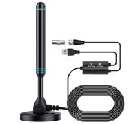 melairo Antenne TV Numérique Haute Définition Universelle pour Intérieur et Extérieur avec Amplificateur Réglable et Commutateur UHF,