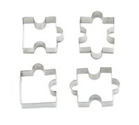 melairo Emporte-Piece de Biscuit de Fondant en Acier Inoxydable Emporte-Piece de Gateau de Patisserie Moule de Forme de Puzzle 4 Pieces