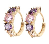 melairo Nouvelle Arrivee de Boucles D'Oreilles en Forme de L'Anneau de Plaque Or pour Femmes -Violet