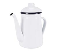 melairo Pot à Café en éMail de Qualité SupéRieure de 1,1L à Verser sur Le Pot à Eau en Poudre de Lait ThéIèRe pour CuisinièRe à Gaz et CuisinièRe à Induction, Blanc