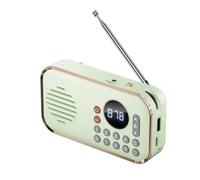 melairo Radio FM Portable Rechargeable Haut-Parleur Bluetooth sans Surround Son Stéréo USB Radios Vintage Vert Clair