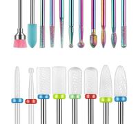 melairo Soin Ultime des Ongles : Ensemble de 19 Forets à Ongles, Diamant et Céramique de 3/32 Pouces pour à Ongles en Acrylique et en Gel