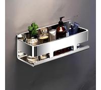 Melairy Étagère de Douche Fixée au Mur en Chrome, Caddy de Douche en Acier Inoxydable, Rangement pour Salle de Bain et Cuisine (20CM)