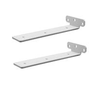 Melairy Lot de 2 supports d'étagère muraux épais blancs de 25 cm, support en L en métal à angle droit