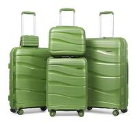 Melalenia - Ensemble de 5 valises rigides en polypropylène avec roulettes pivotantes - (Valise cabine extensible 20 po) (24 po 28 po) 1 : Ensemble de 5 bagages : 1 bagage cabine de 50,8 cm, 1 valise m