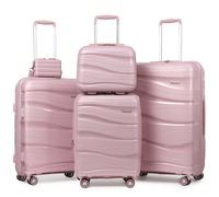 Melalenia - Ensemble de 5 valises rigides en polypropylène avec roulettes pivotantes - (Valise cabine extensible 20 po) (24 po 28 po) 1 : Ensemble de 5 bagages : 1 bagage cabine de 50,8 cm, 1 valise m