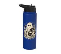 Melancholy Ghost Teckel Halloween pour amoureux du café Stainless Steel Insulated Water Bottle