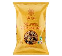 Mélange Apéro Grillé Nature BIO 1kg | Mélange apéritif 100% naturel | Sans sel ajouté | Raisins sec, arachide, amande et noix de cajou grillée| Sans OGM | Végétariens et Végétaliens |BASE ORGANIC FOOD