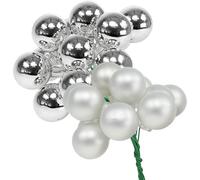 Mélange de baies miroir 25mm Argent 140pcs - Boules de Noël pour l'artisanat et la décoration