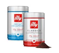 Mélange de café moulu Illy décaféiné + Illy Espresso 500 g