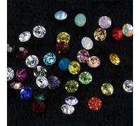Mélange de couleurs et de tailles de luxe scintillantes 36 à 144 pièces ss2 à ss45 Strass en cristal à dos pointu pierres de chaton en verre à faire soi-même-ss38 8 mm 36p