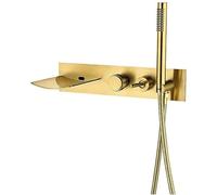Mélange de douche de salle de bain set baignoire Tapsbrass Black cascade de baignoire robinet mural mural robinet remplissage de baignoire avec baignoire de douche à main tapluxury douche setmatte