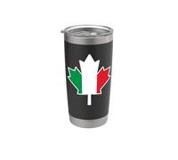 Mélange de drapeaux canadiens italiens : Canada Italie Feuille d'érable Gobelet isotherme en acier inoxydable double paroi