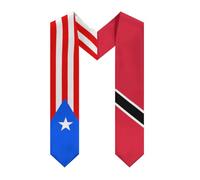 Mélange de drapeaux de Trinité-et-Tobago et de Porto Rico : étoles, châles, écharpes et cols en V pour les étudiants en fin d’études.
