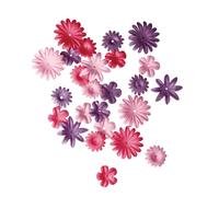 Mélange De Fleurs En Papier, Rose Foncé, 1,5 - 2,5 Cm, 4 Sortes, Tube - 36 Pces