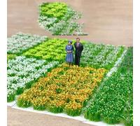 Mélange de fleurs sauvages statiques pour touffes pour paysages miniatures, fournitures de bricolage pour tables de sable et modèles de train, comprend 28 grappes d'herbes statiques (vert)