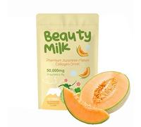Mélange de Fruits Premium pour Boisson - 6 Saveurs de Fruits : Banane, Mangue, Fraise, Litchi, Matcha, Cantaloup, 10 Sachets de 18 g(Cantaloupe)