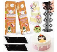Mélange de glaçage dentelle comestible pour décoration de gâteau, noir, 14 oz (400 g)