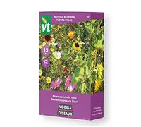 Mélange de graines de fleurs pour oiseaux 15m², facile à semer, peu d'entretien, 4 mois de floraison