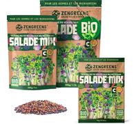 Mélange de graines de salade bio - ZOKKO - 200g - 500g - Taux de germination élevé - Organique - Intérieur - Microgreens
