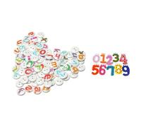 Mélange De Lettres De L'alphabet Peintes, 100 Pièces, Boutons À Coudre En Bois, Scrapbooking Avec Des Chiffres Magnétiques Colorés Amusants Et Funky, Réfrigérateur Ma