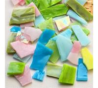 Mélange de mosaïque de verre de cristal, 100g Mica Mosaic Tiles Irregular DIY Craft Multicolor Glass Materials Home Decoration(Color-19)