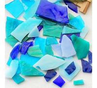 Mélange de mosaïque de verre de cristal, 100g Mica Mosaic Tiles Irregular DIY Craft Multicolor Glass Materials Home Decoration(Color-04)