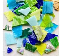 Mélange de mosaïque de verre de cristal, 100g Mica Mosaic Tiles Irregular DIY Craft Multicolor Glass Materials Home Decoration(Color-17)