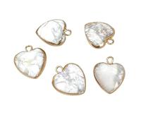 Mélange de pendentifs en pierre forme cœur, ensemble charmes d'amour