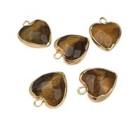 Mélange de pendentifs en pierre forme cœur, ensemble charmes d'amour