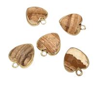 Mélange de pendentifs en pierre forme cœur, ensemble charmes d'amour