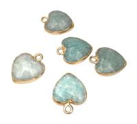 Mélange de pendentifs en pierre forme cœur, ensemble charmes d'amour
