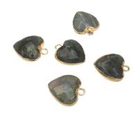 Mélange de pendentifs en pierre forme cœur, ensemble charmes d'amour