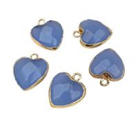 Mélange de pendentifs en pierre forme cœur, ensemble charmes d'amour