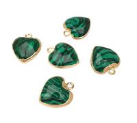 Mélange de pendentifs en pierre forme cœur, ensemble charmes d'amour