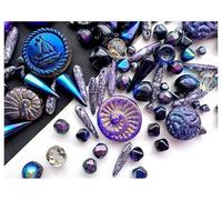 Mélange de perles en verre de 35 g, Magic Blue Violet Gris, Verre tchèque - SCARA BEADS GET INSPIRED