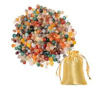 Mélange de pierres précieuses pour enfants - 150 g - Pour chasse au trésor - Pierres roulées - Pierres semi-précieuses - Mélange de pierres colorées pour la chasse au trésor - Avec 1 sac de rangement