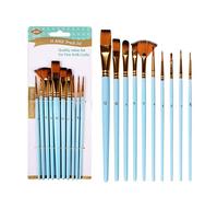 Mélange De Pinceaux À Huile En Nylon, 10 Pièces, Brosse À Huile, Peinture Acrylique, Bricolage, Poignée En Bois Nacré, Fournitures De Papeterie Scolaire