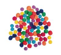 Mélange De Pompons, 15mm Ø, Arc En Ciel, Couleurs Assorties, 80 Pces
