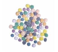 Mélange de pompons, 15mm ø, pastel, couleurs assorties, sct.-LS 80pces