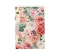 Mélange de roses douces délavées de couleur pâle de 0,9 x 1,5 m, drapeau de jardin double face, bannière de bienvenue saisonnière avec œillets en laiton, décoration de fond photo pour cour, porche